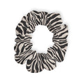 Load image into Gallery viewer, Zebra Print Scrunchie — Black & White Animal-Print Hair Tie