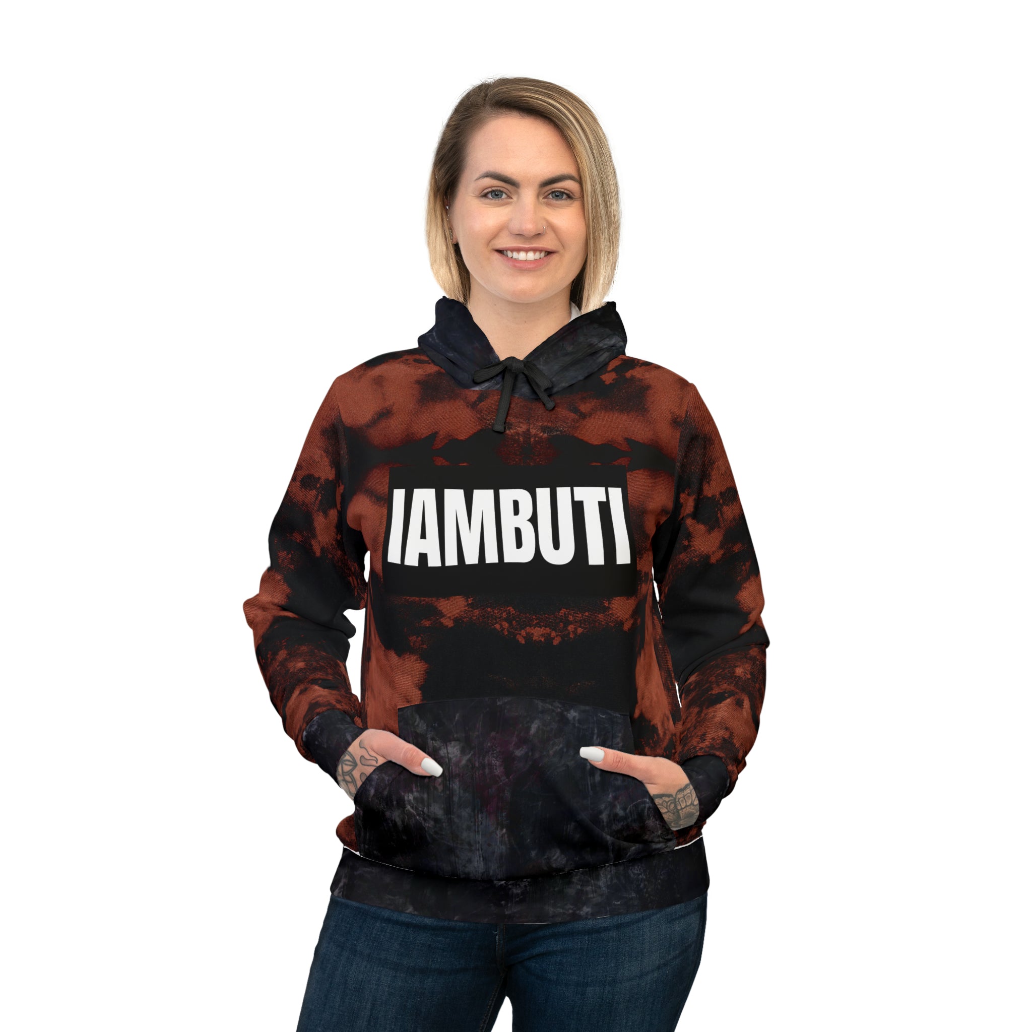 IAMBUTI Contrast Hoodie // Acid Wash x Black Stone