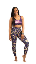 Load image into Gallery viewer, Asym Crossback Bra // Purple Galaxy x Purple Leopard