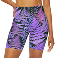 Load image into Gallery viewer, Purple Fern High Waisted Yoga Shorts
