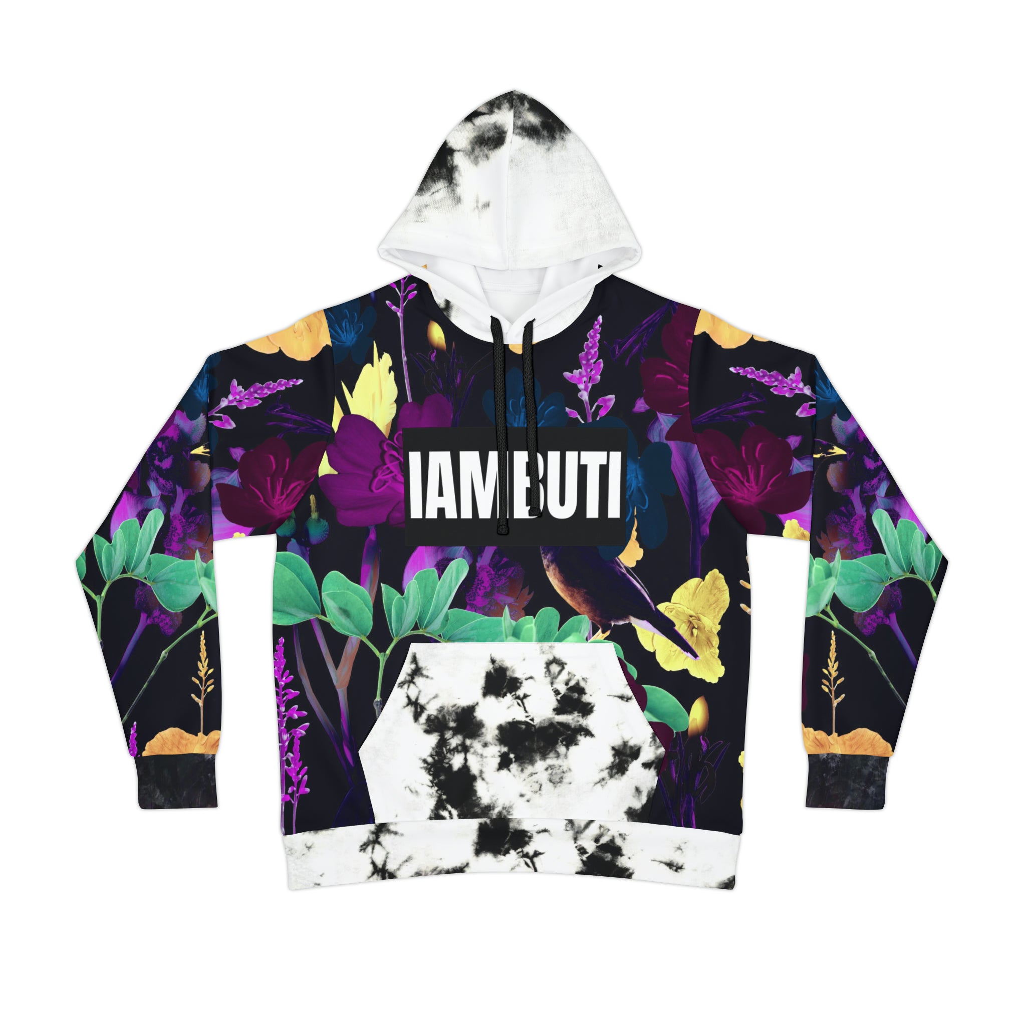 IAMBUTI Contrast Hoodie // Dark Tropical x Tie Dye