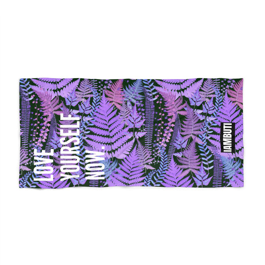 Purple Fern Love Yourself Now Towel