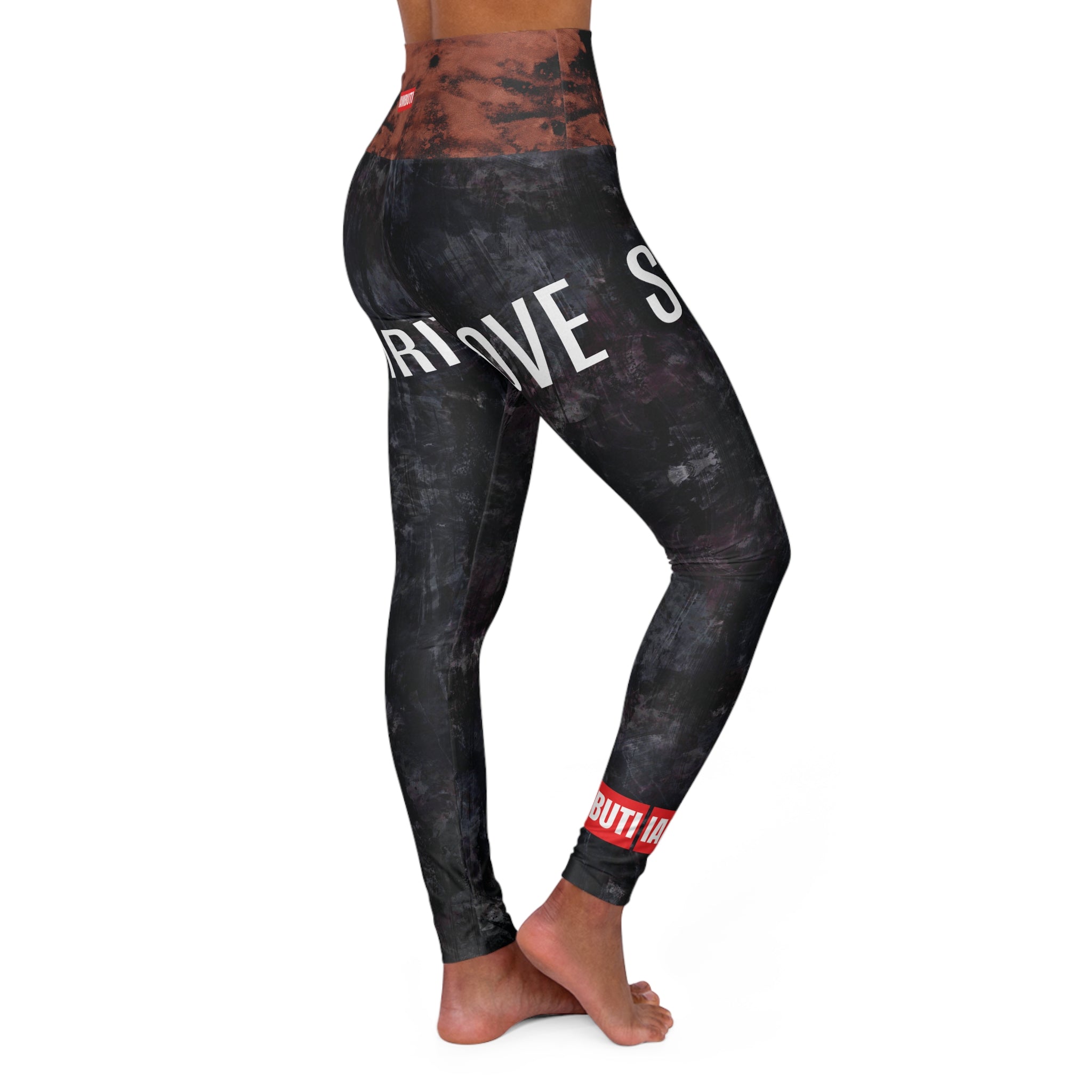 SPIRIT MOVE // Black Stone + Rust High Waisted Yoga Pant