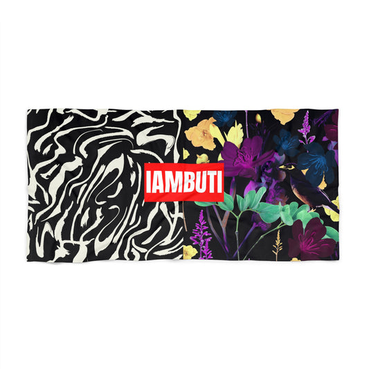 IAMBUTI Contrast Towel // Glitch Zebra x Dark Tropical