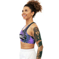 Load image into Gallery viewer, IAMBUTI Reversible Sports Bra // Purple Fern x Dark Tropical
