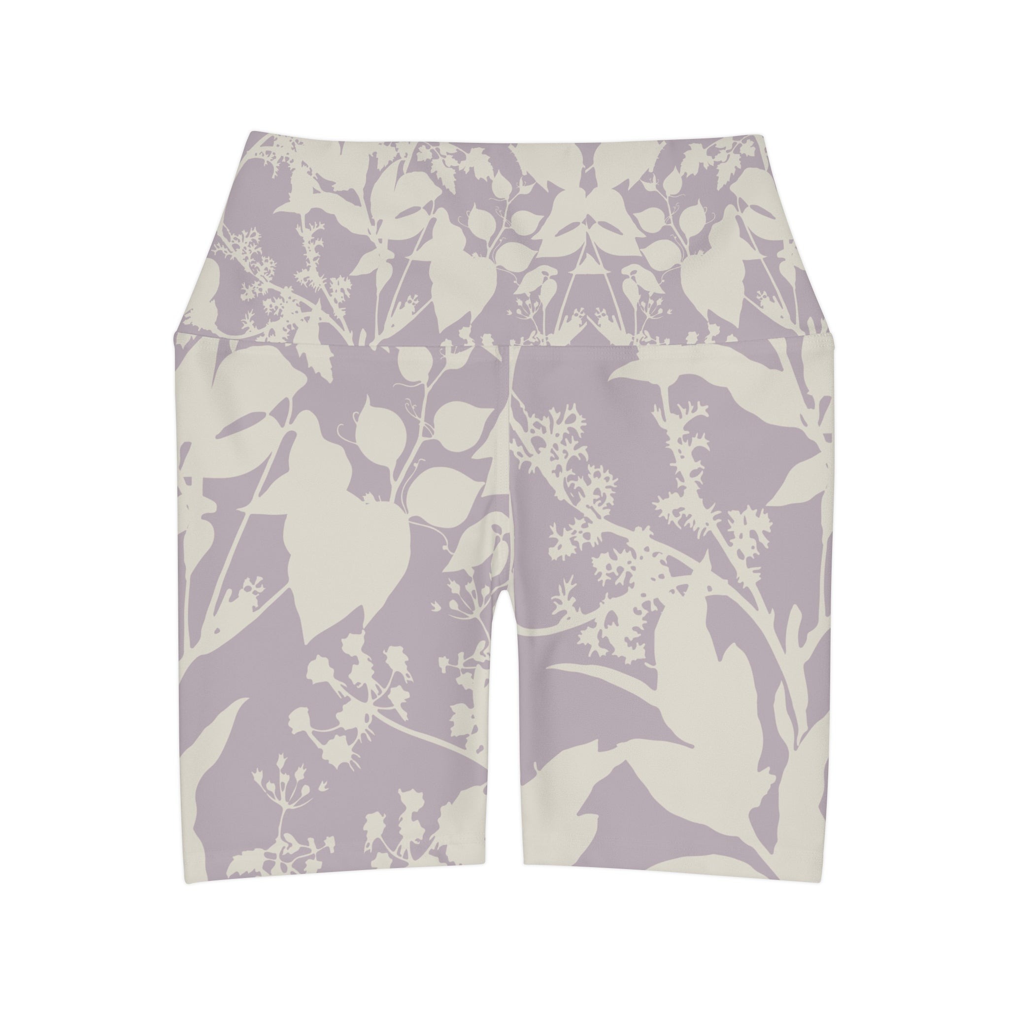 Subtle Floral High Waisted Yoga Shorts