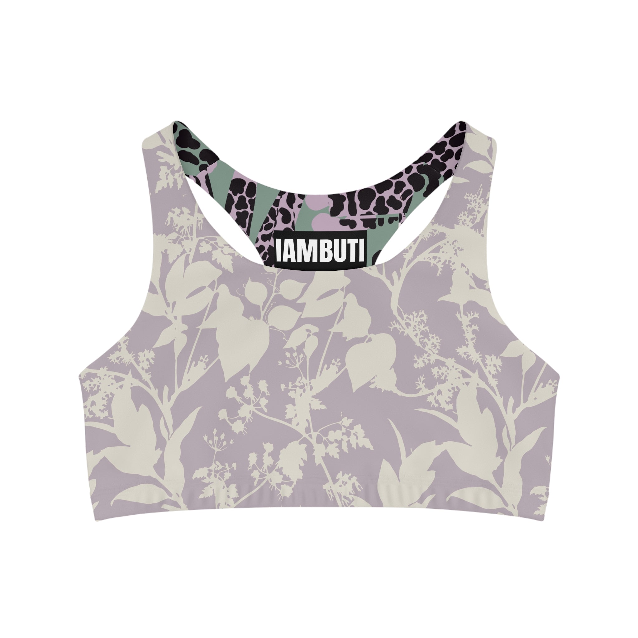 Subtle Floral x Abstract Cheetah Seamless Sports Bra