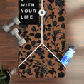 Load image into Gallery viewer, Dark Flowers x Brass | Natural Rubber Mat
