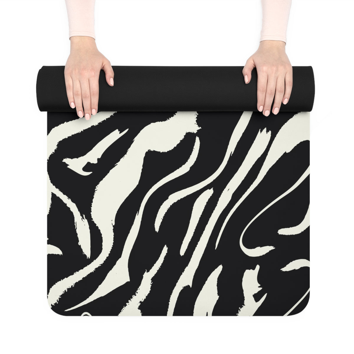 B+W Glitch Zebra x Tie Dye IAMBUTI Yoga Mat