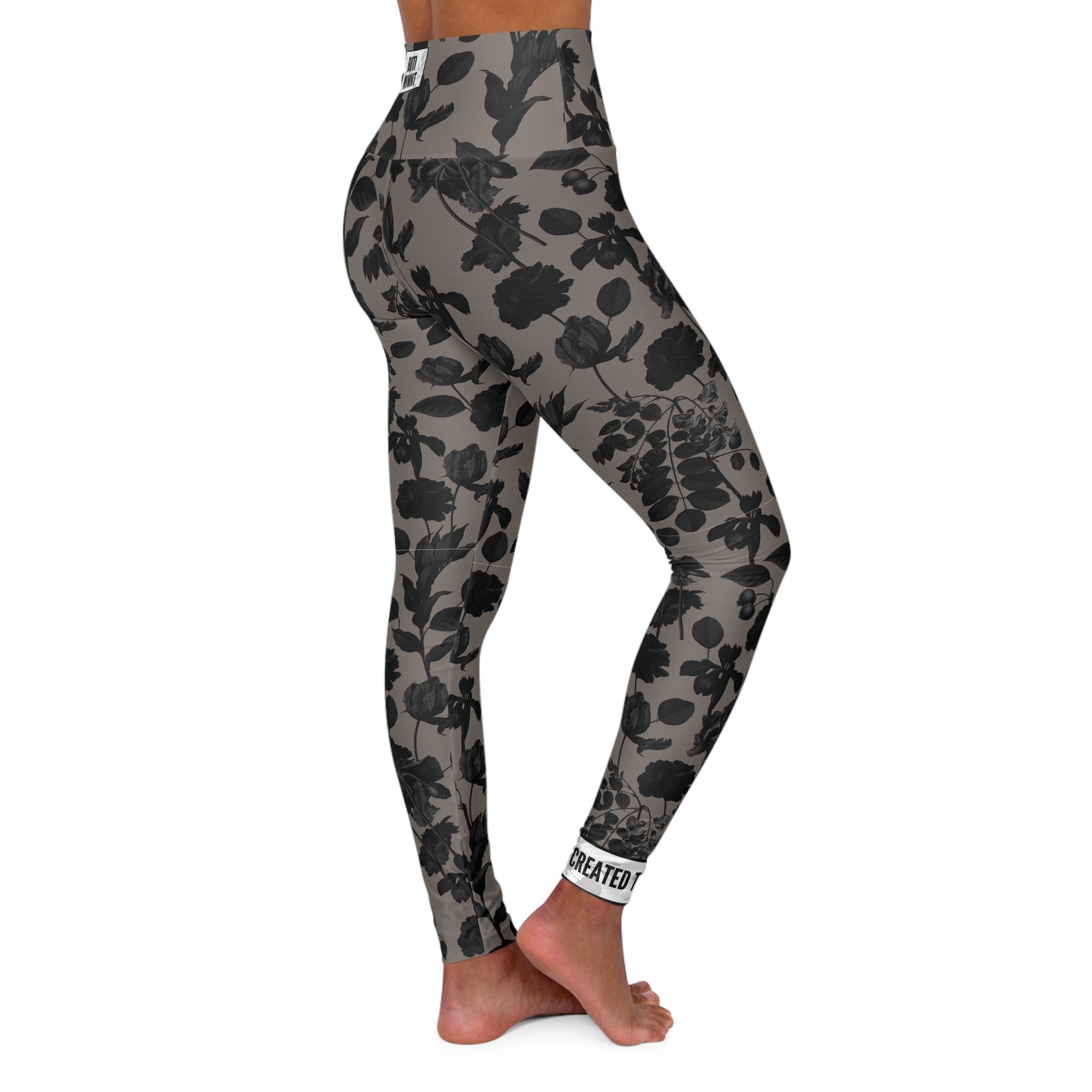 Dark Flowers | High Waisted Yoga Pants