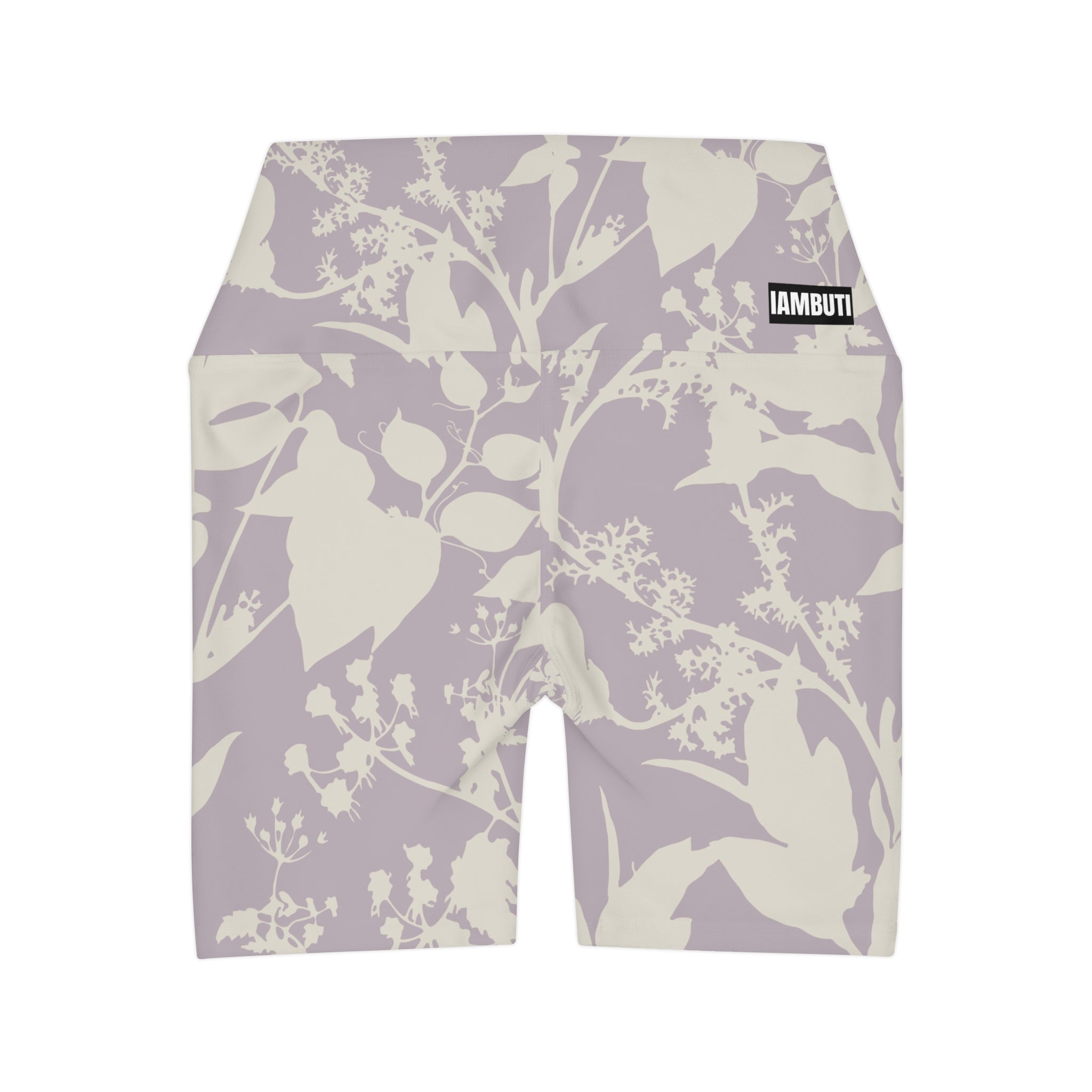 Subtle Floral High Waisted Yoga Shorts