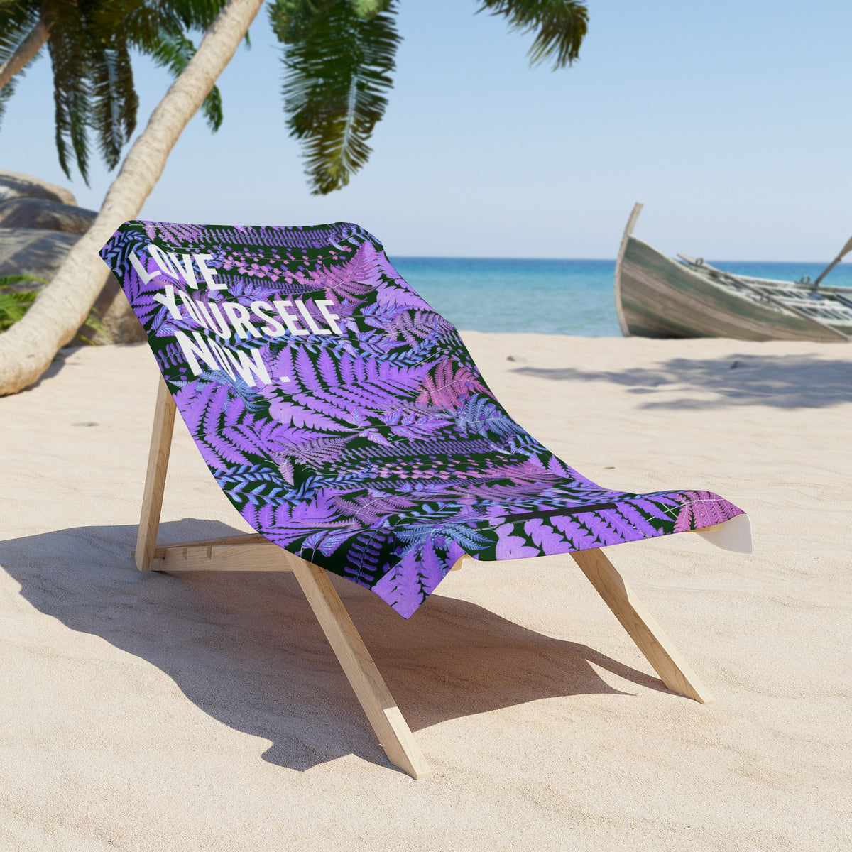 Purple Fern Love Yourself Now Towel