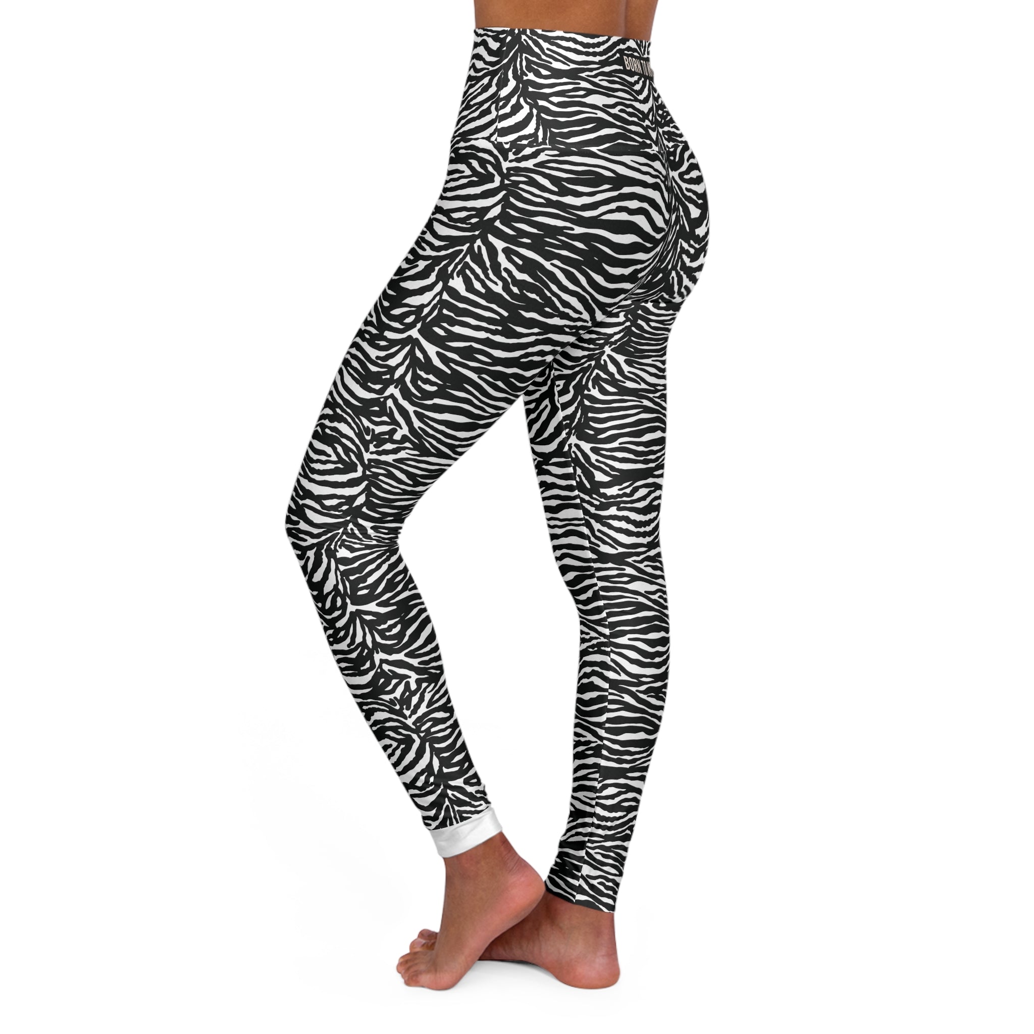 Zebra Racing Stripe |  High Waisted Yoga Pants