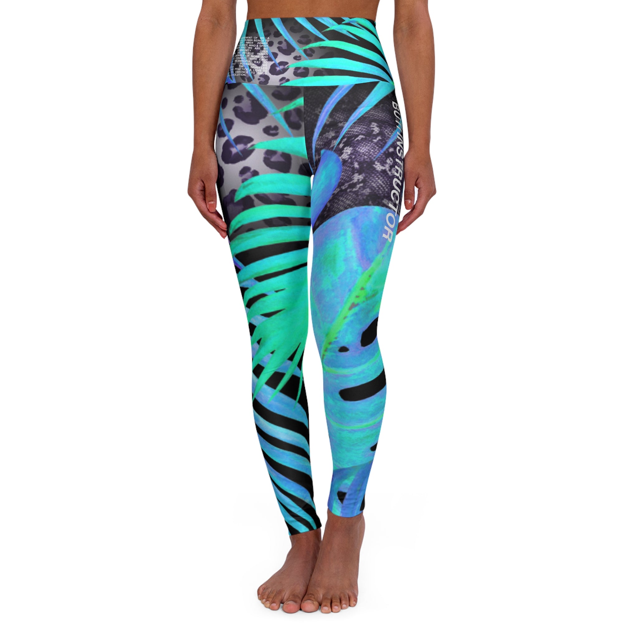 Electric Jungle High Waisted Yoga Pants - Instructor Graphics