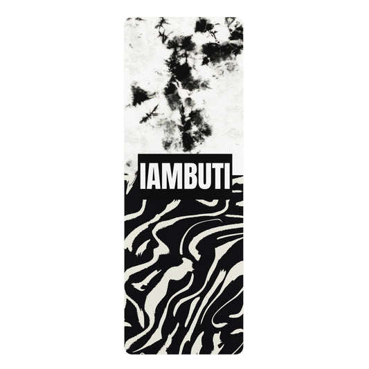 B+W Glitch Zebra x Tie Dye IAMBUTI Yoga Mat