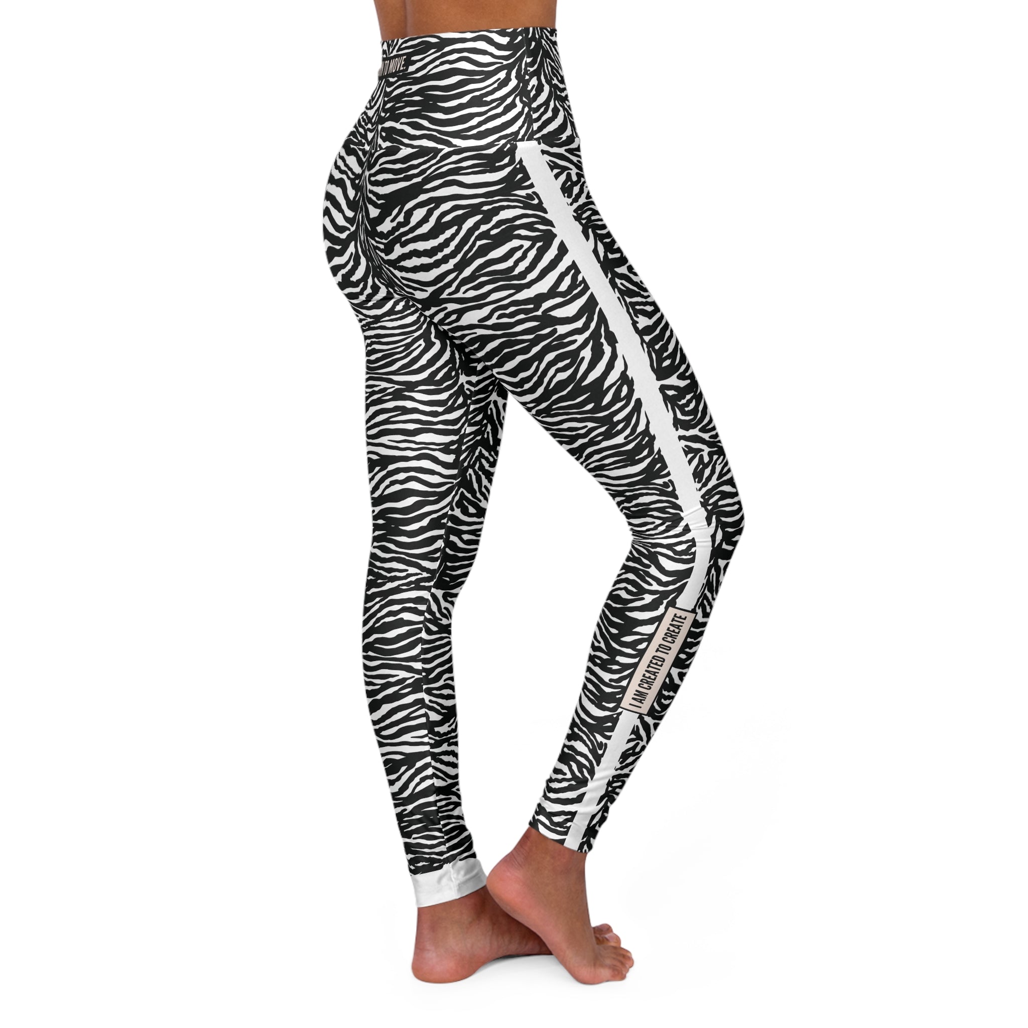Zebra Racing Stripe |  High Waisted Yoga Pants