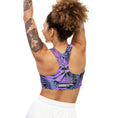 Load image into Gallery viewer, IAMBUTI Reversible Sports Bra // Purple Fern x Dark Tropical
