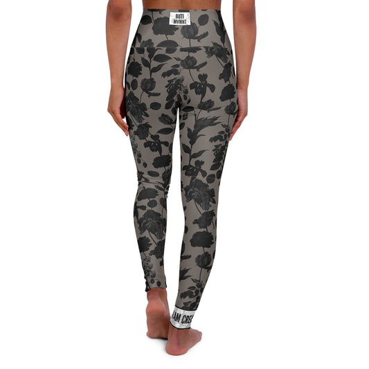 Dark Flowers | High Waisted Yoga Pants