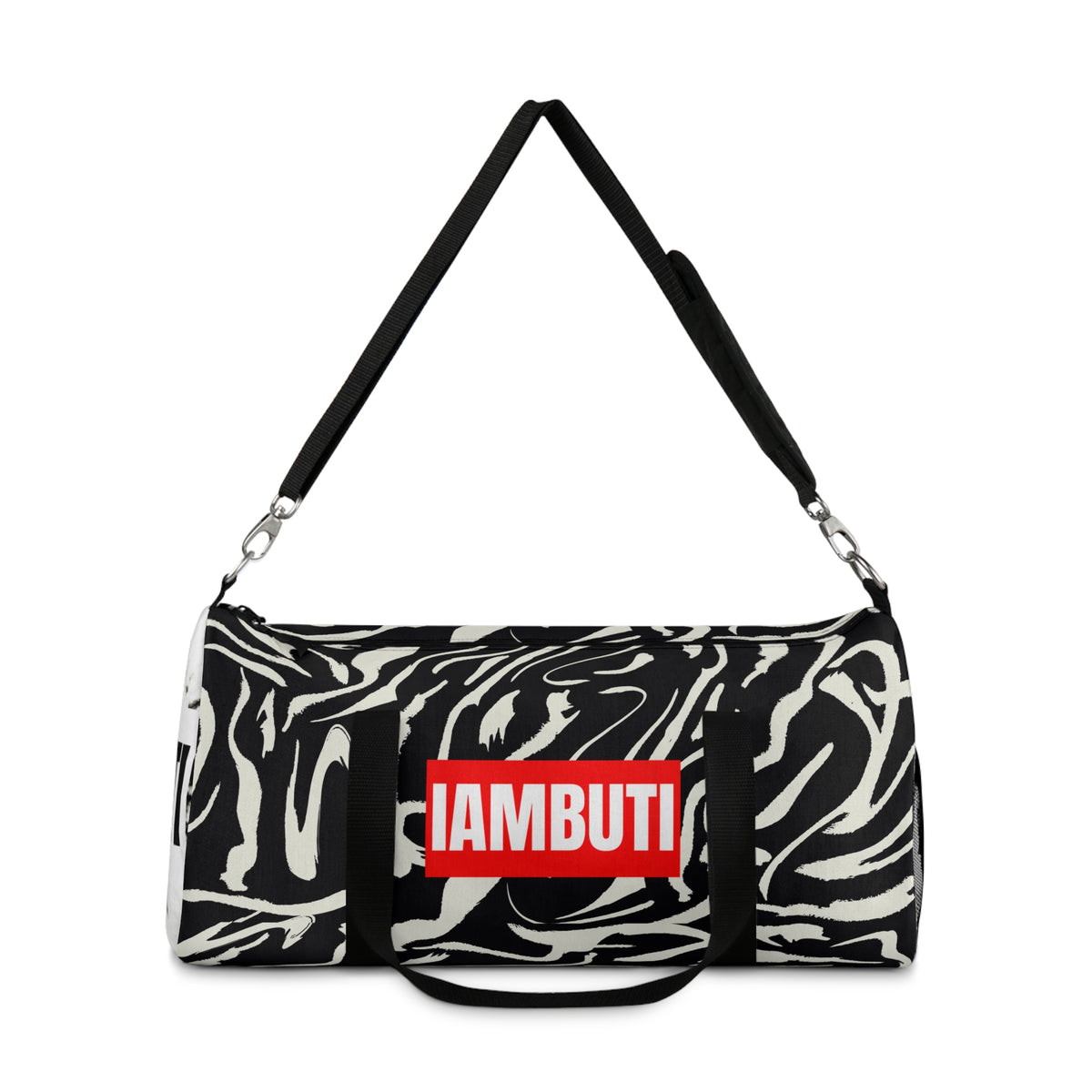 IAMBUTI Contrast Gym Duffel // Glitch Zebra x Tie Dye