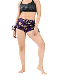 Load image into Gallery viewer, Side Tie Short // Dark Plum Leopard
