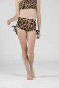 Load image into Gallery viewer, Side Tie Short // Gold + Tan Leopard
