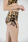 Load image into Gallery viewer, Side Tie Short // Gold + Tan Leopard
