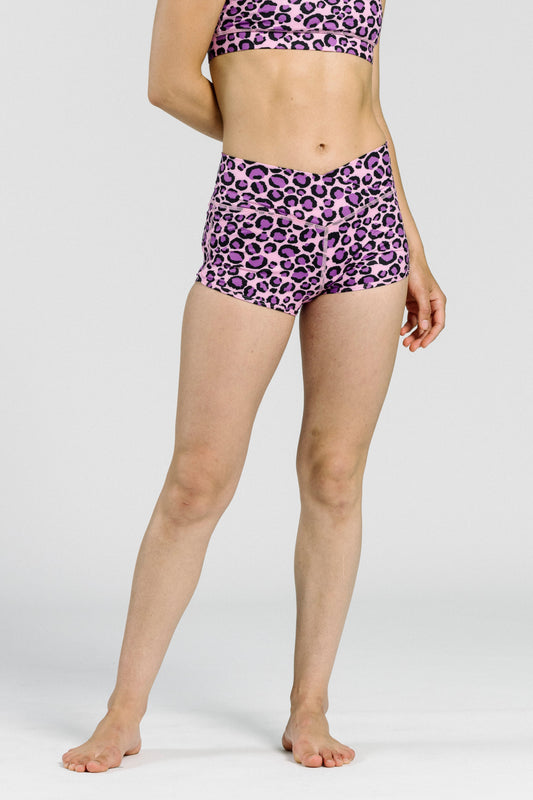 Racer Short // Pink + Purple Cheetah